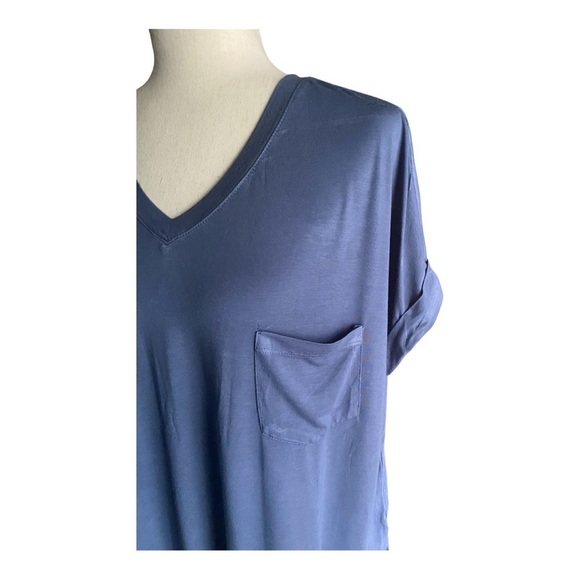 RAE MODE-WOMENS BLUE OVERSIZED TOP-SIZE SMALL - Picture 2 of 6